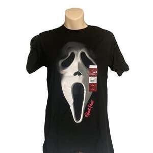 Ghost Face Graphic T-shirt Adult Small 34-36 Black Short Sleeve Tee